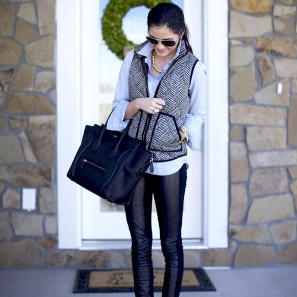 J. Crew Excursion Blogger Favorite Quilted Down Fill Vest Herringbone XS - Picture 6 of 16